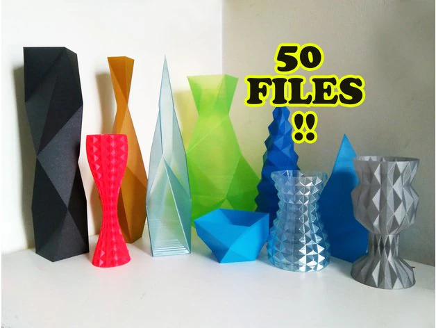 50 vasi Modello di stampa 3D .c4d .max .obj .3ds .fbx .stl .blend 