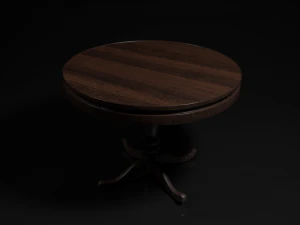 wooden round table 3D Model