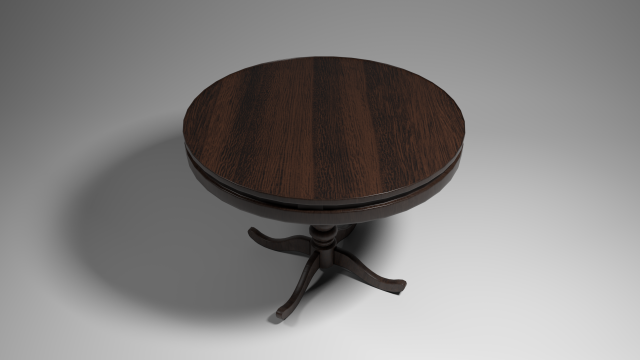 wooden round table 3D Model .c4d .max .obj .3ds .fbx .stl .blend
