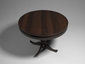 나무 원형 테이블 3D 모델