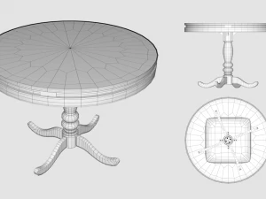 wooden round table 3D Model
