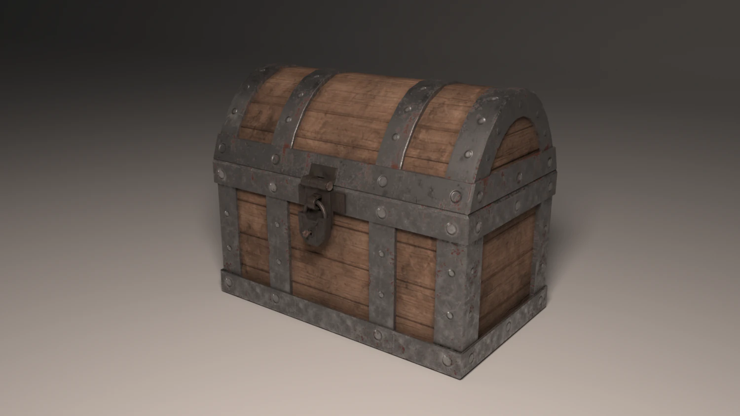 low-poly rusted chest 3D Model .c4d .max .obj .3ds .fbx .stl .blend