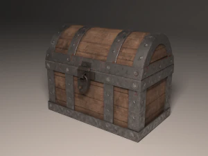 coffre rouill&eacute; low-poly Modèle 3D