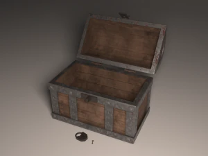 low-poly rusted chest 3D Model