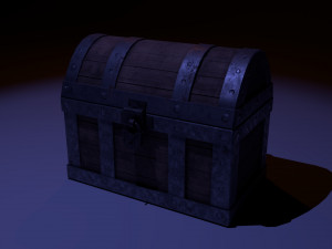 low-poly rusted chest Modelo 3D