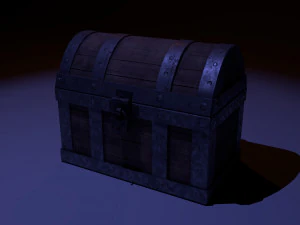 low-poly rusted chest 3D Model