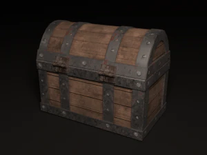 low-poly rusted chest 3D Model