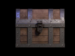 low-poly rusted chest 3D Model