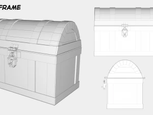 low-poly rusted chest 3D Model