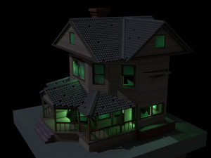 low poly haunted house 3D Модель