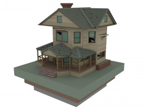low poly haunted house 3D Model