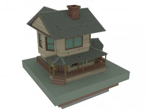 low poly haunted house 3D Model