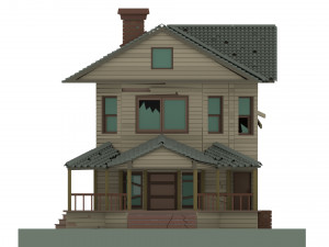 low poly haunted house 3D Model