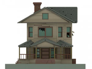 low poly haunted house 3D Model