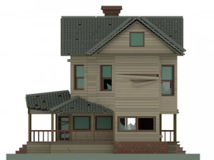 low poly haunted house 3D Model