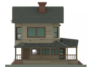 low poly haunted house 3D Model