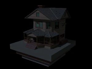low poly haunted house 3D Model