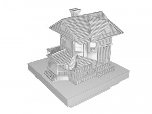 low poly haunted house 3D Model