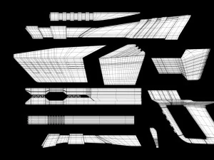 lan&ccedil;ador de fic&ccedil;&atilde;o cient&iacute;fica Modelo 3D