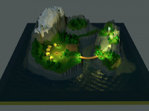 low poly island in the ocean Model 3D