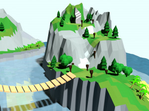 low poly island in the ocean Model 3D