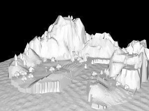 low poly island in the ocean Model 3D