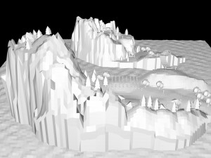 low poly island in the ocean Model 3D