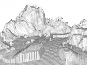 low poly island in the ocean Model 3D