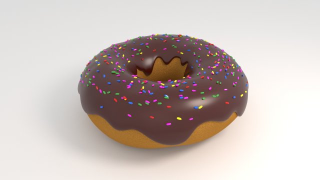 chocolate donut with sprinkles Modèle 3D .c4d .max .obj .3ds .fbx .stl .blend 
