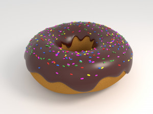 chocolate donut with sprinkles 3D मॉडल