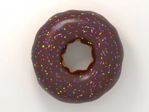 chocolate donut with sprinkles 3D Model