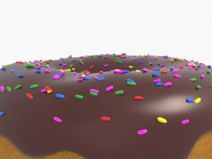 chocolate donut with sprinkles 3D Model