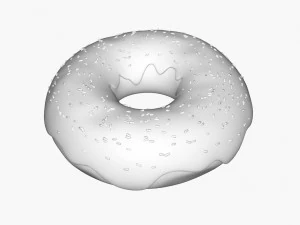 chocolate donut with sprinkles 3D Model