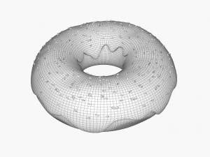 chocolate donut with sprinkles 3D Model