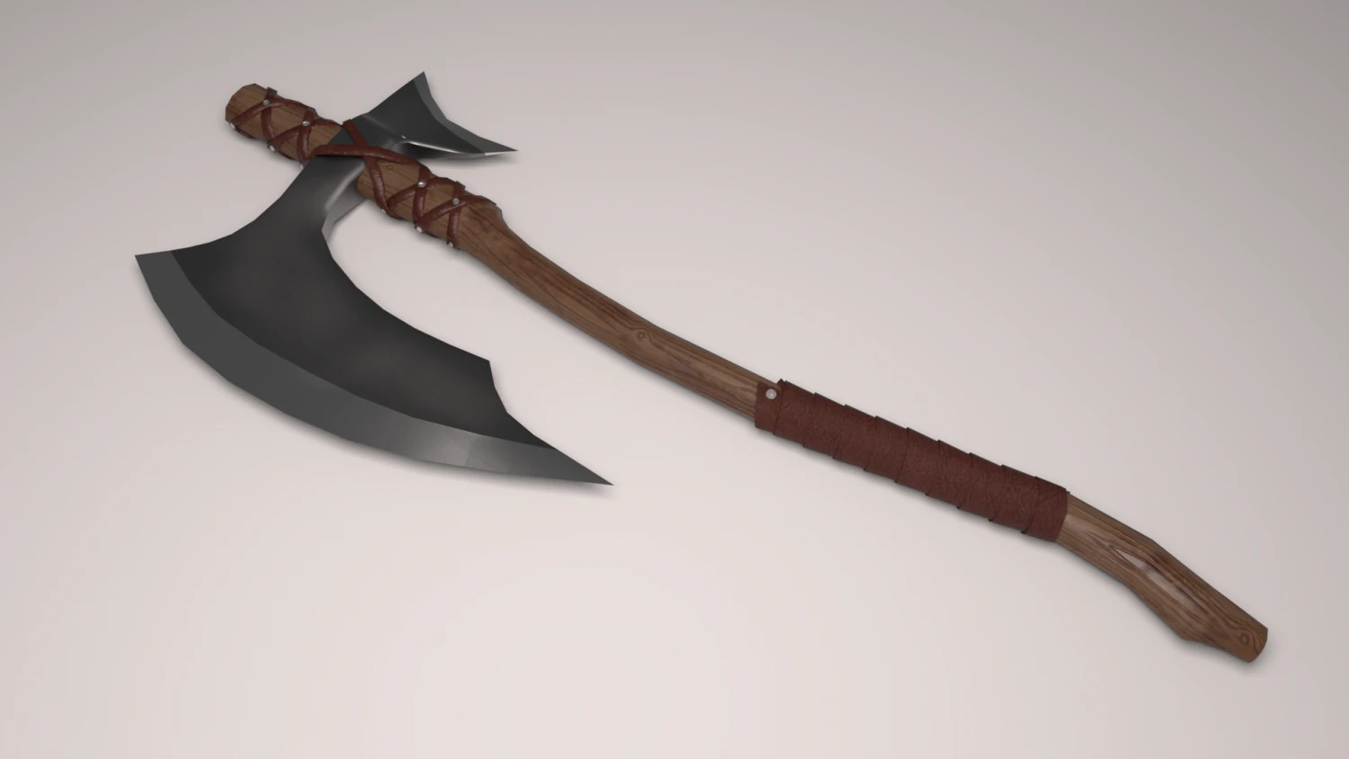 low-poly wide blade axe 3D Model .c4d .max .obj .3ds .fbx .stl .blend 