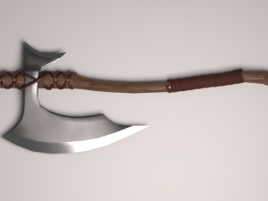 low-poly wide blade axe 3D 모델