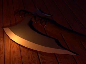 low-poly wide blade axe 3D Model