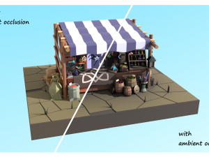 low-poly magic items stall Modelo 3D