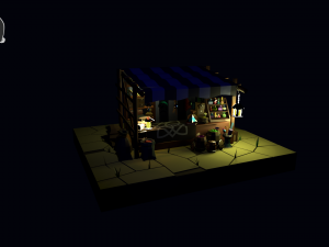 low-poly magic items stall Modelo 3D