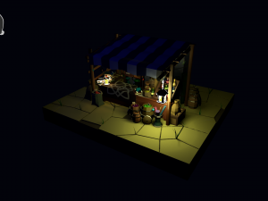 low-poly magic items stall Modelo 3D