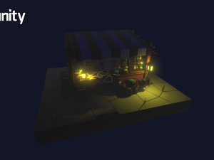 low-poly magic items stall Modelo 3D