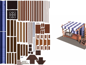 low-poly magic items stall Modelo 3D