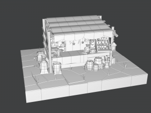 low-poly magic items stall Modelo 3D