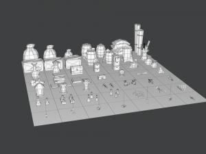 low-poly magic items stall Modelo 3D