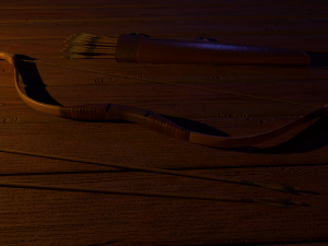 low-poly bow and quiver 3Dモデル