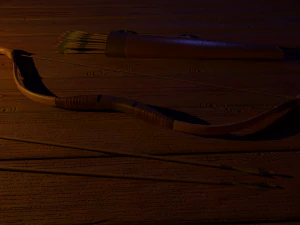 low-poly bow and quiver 3D Model