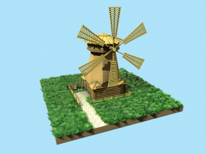 low-poly windmill 3D Модель