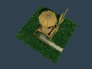 low-poly windmill 3D Model