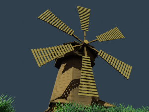 low-poly windmill Modèle 3D
