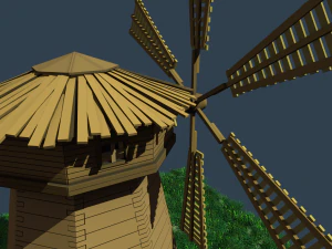 low-poly windmill 3D Model